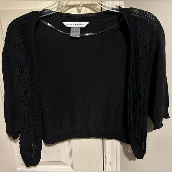 Black Peter Nygard Women’s Large Cable Knit Shrug. - Picture 1 of 6